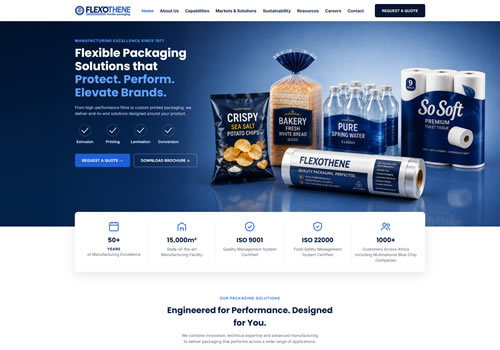 Flexothene website design portfolio project